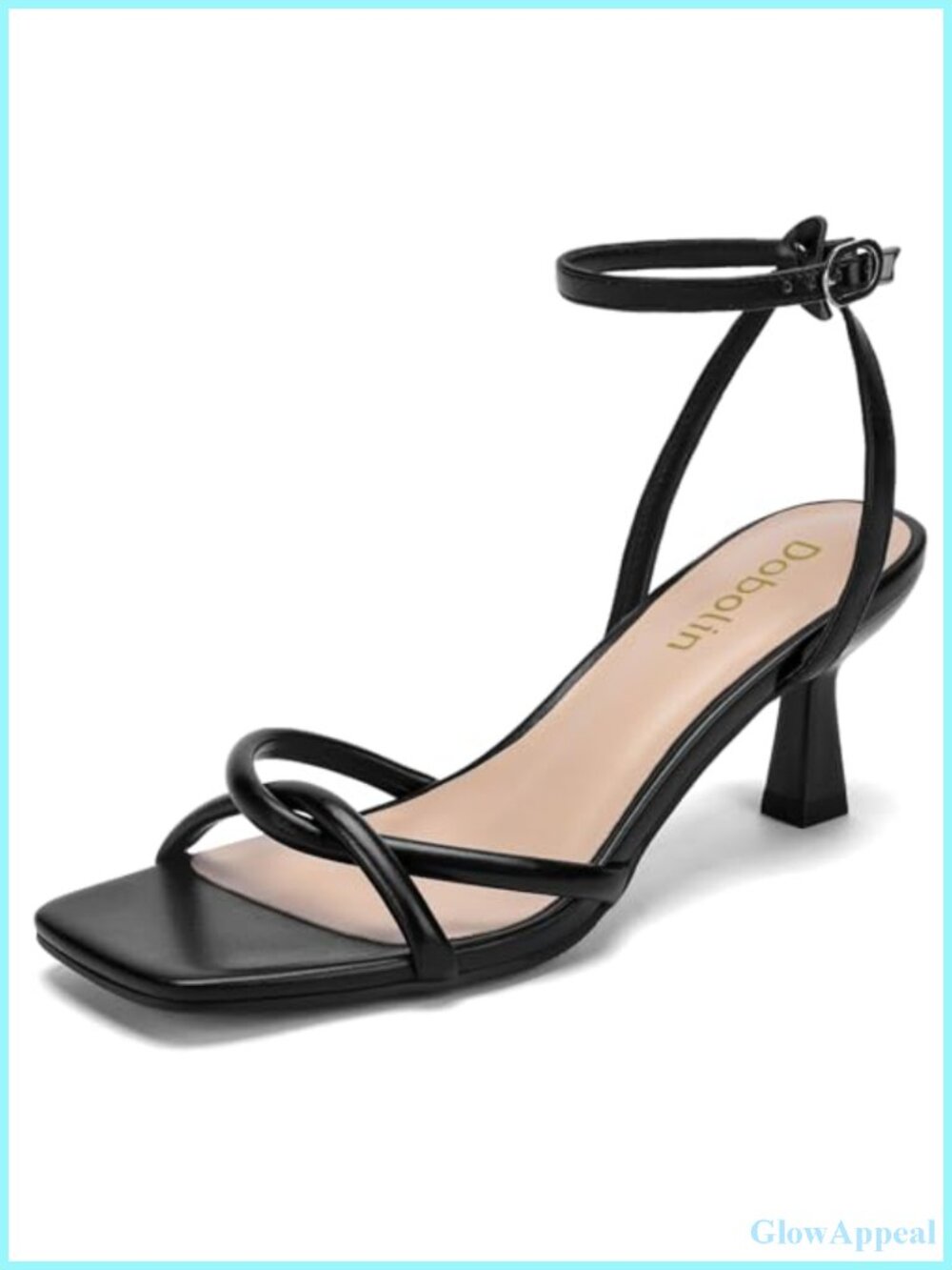Wide Width Faux Leather Kitten Heel Ankle Strap Sandals